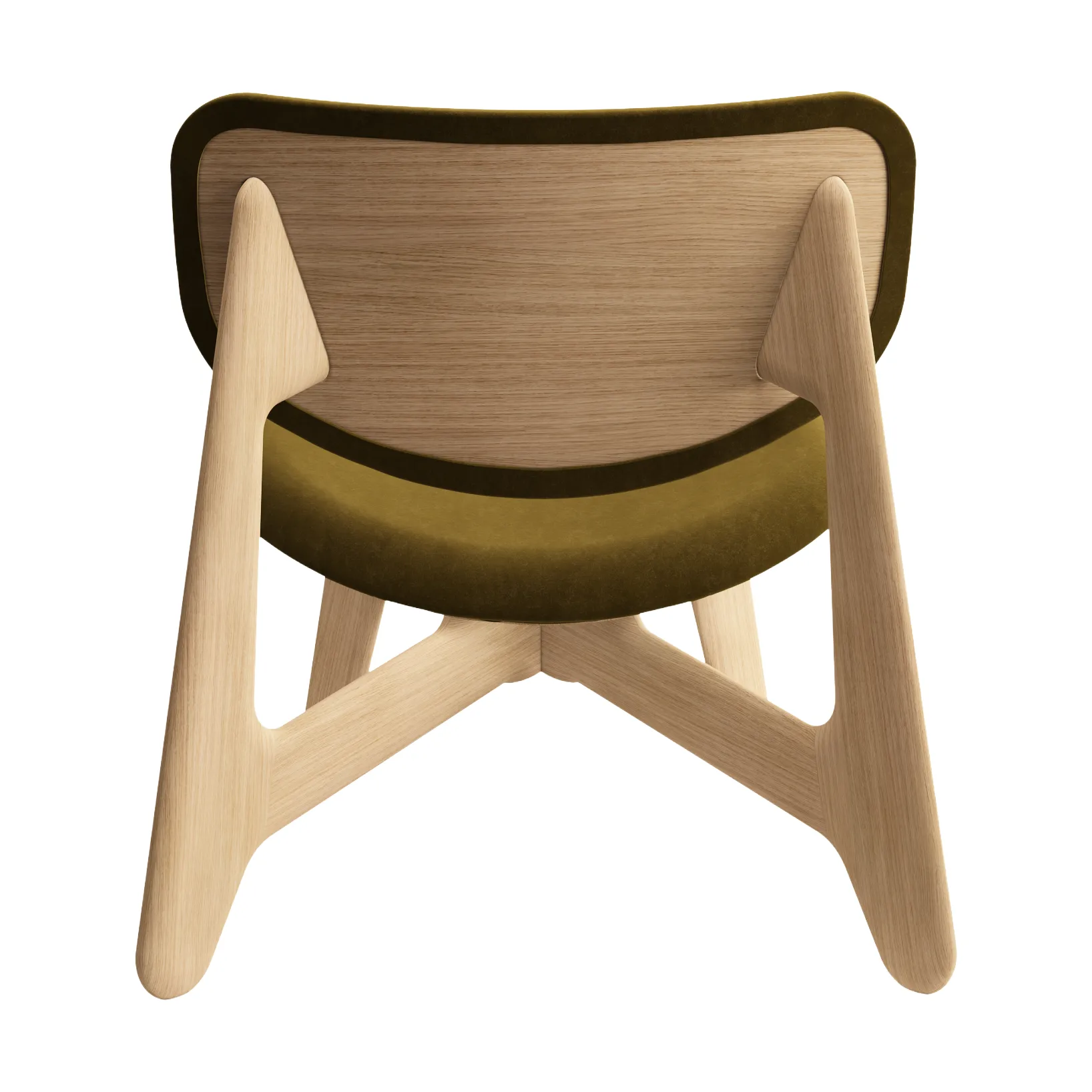 Krzesło lounge tapicerowane siedzisko Slab, Natural brushed oak-Royal 0162 CMHR Khaki Tom Dixon