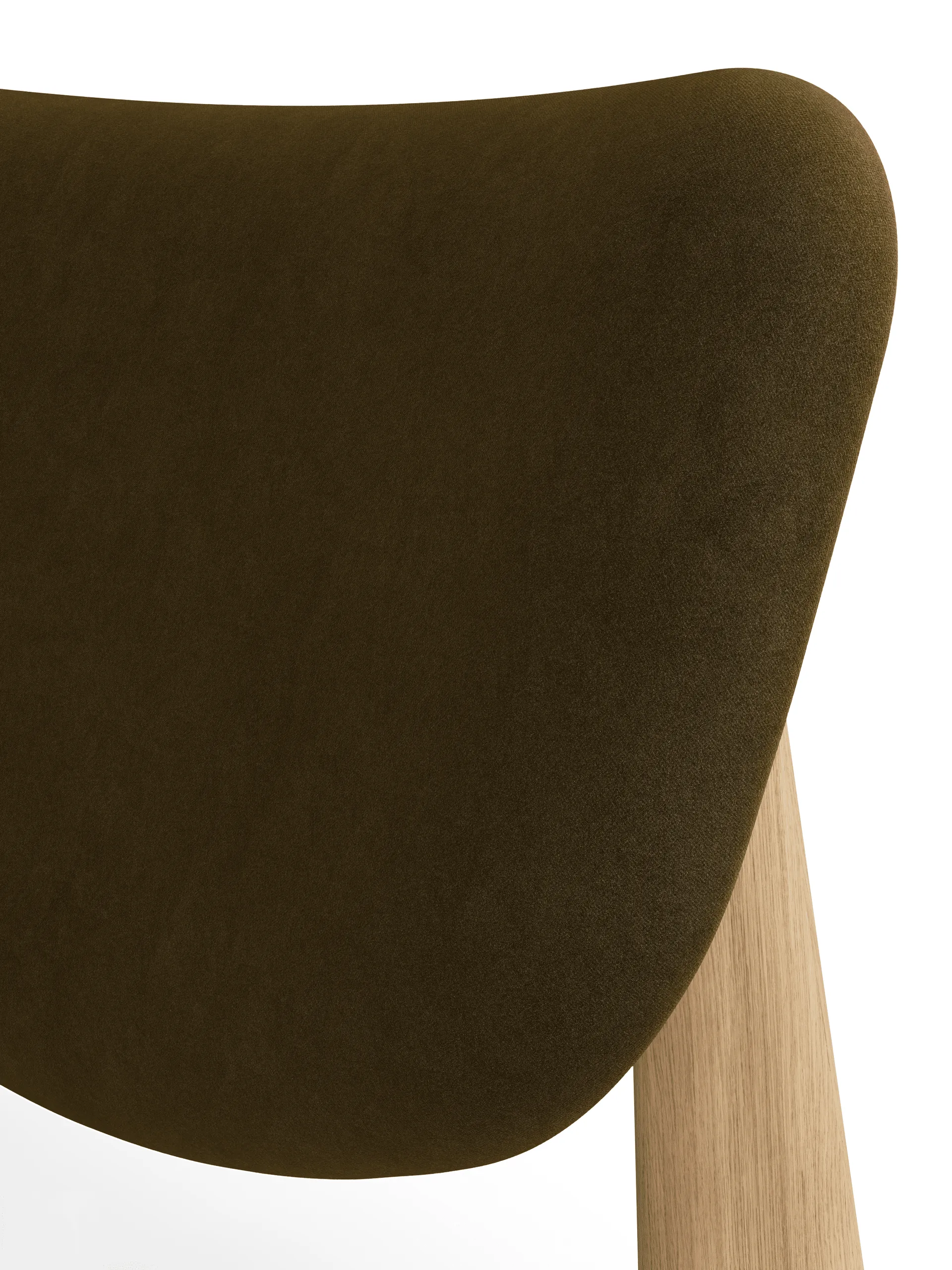 Krzesło lounge tapicerowane siedzisko Slab, Natural brushed oak-Royal 0162 CMHR Khaki Tom Dixon