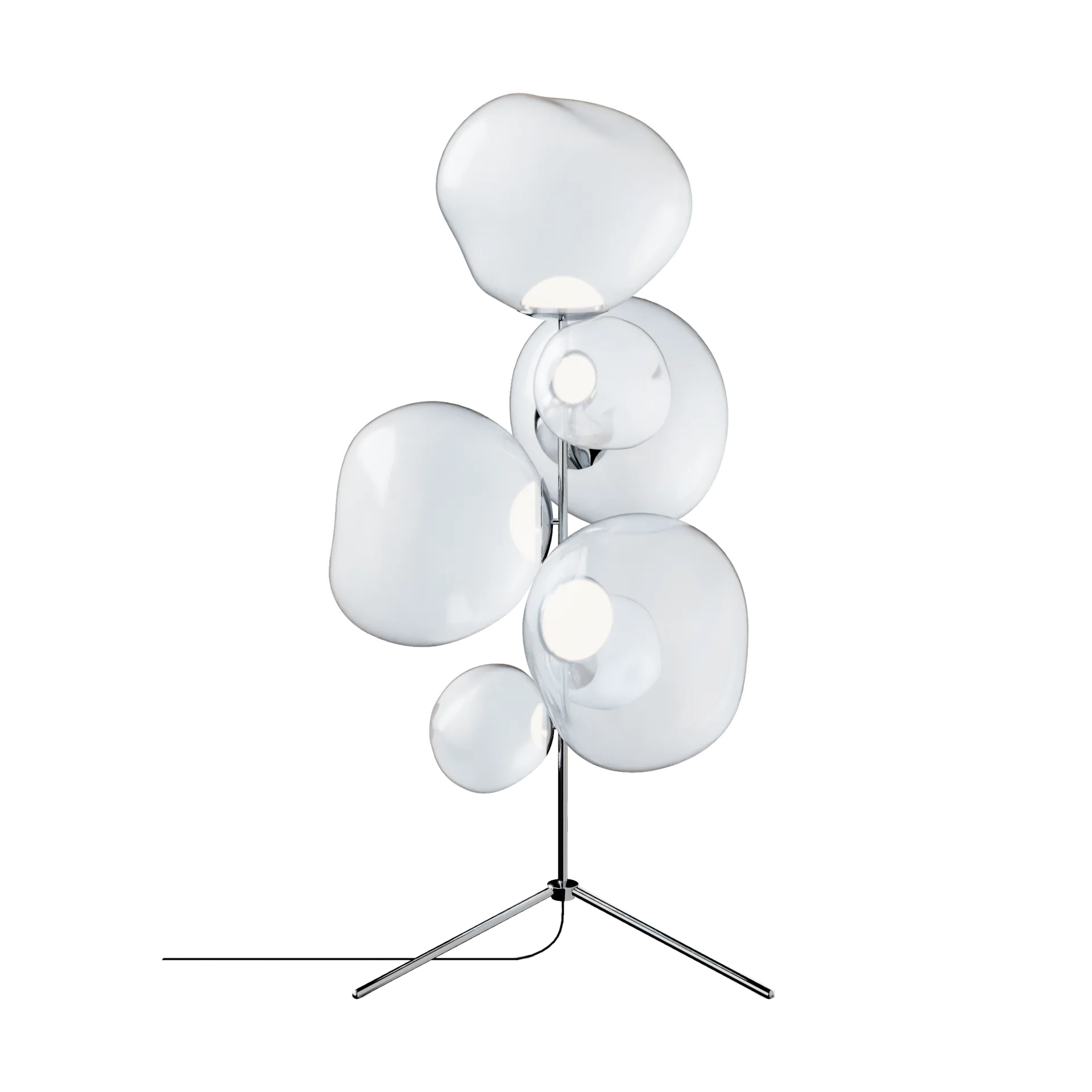 Lampa podłogowa Melt Chandelier LED 175 cm, Opal-srebrny Tom Dixon