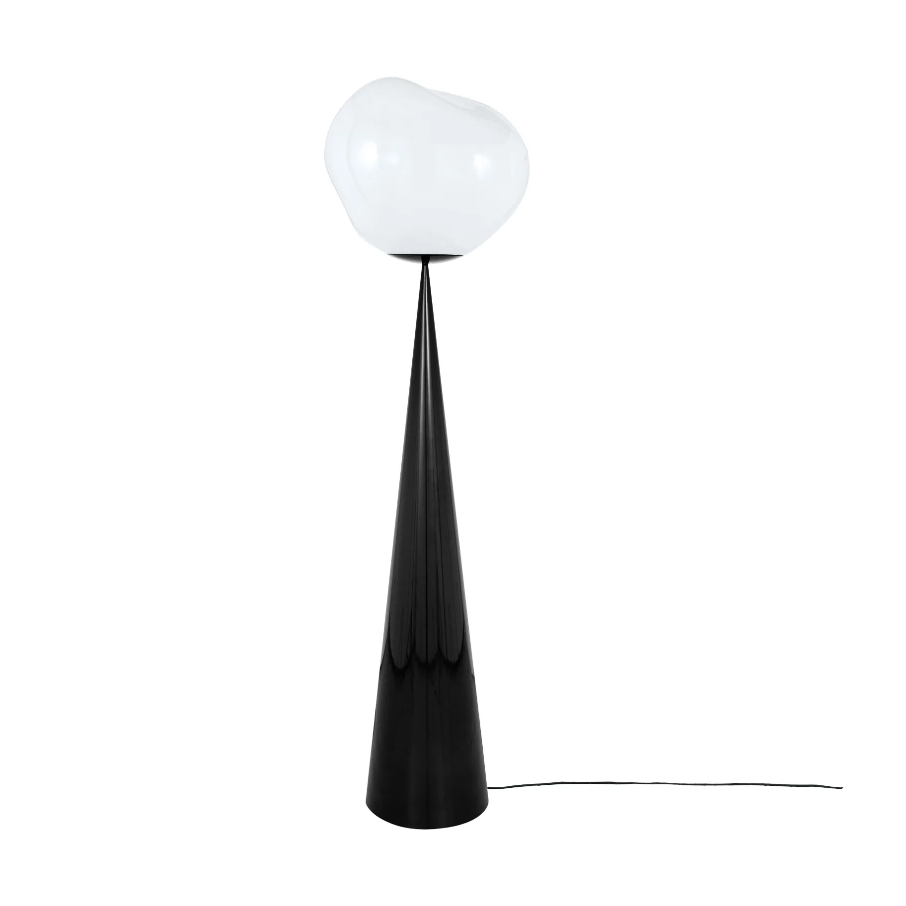 Lampa podłogowa Melt Cone Fat LED 174,5 cm, Opal-czarny Tom Dixon