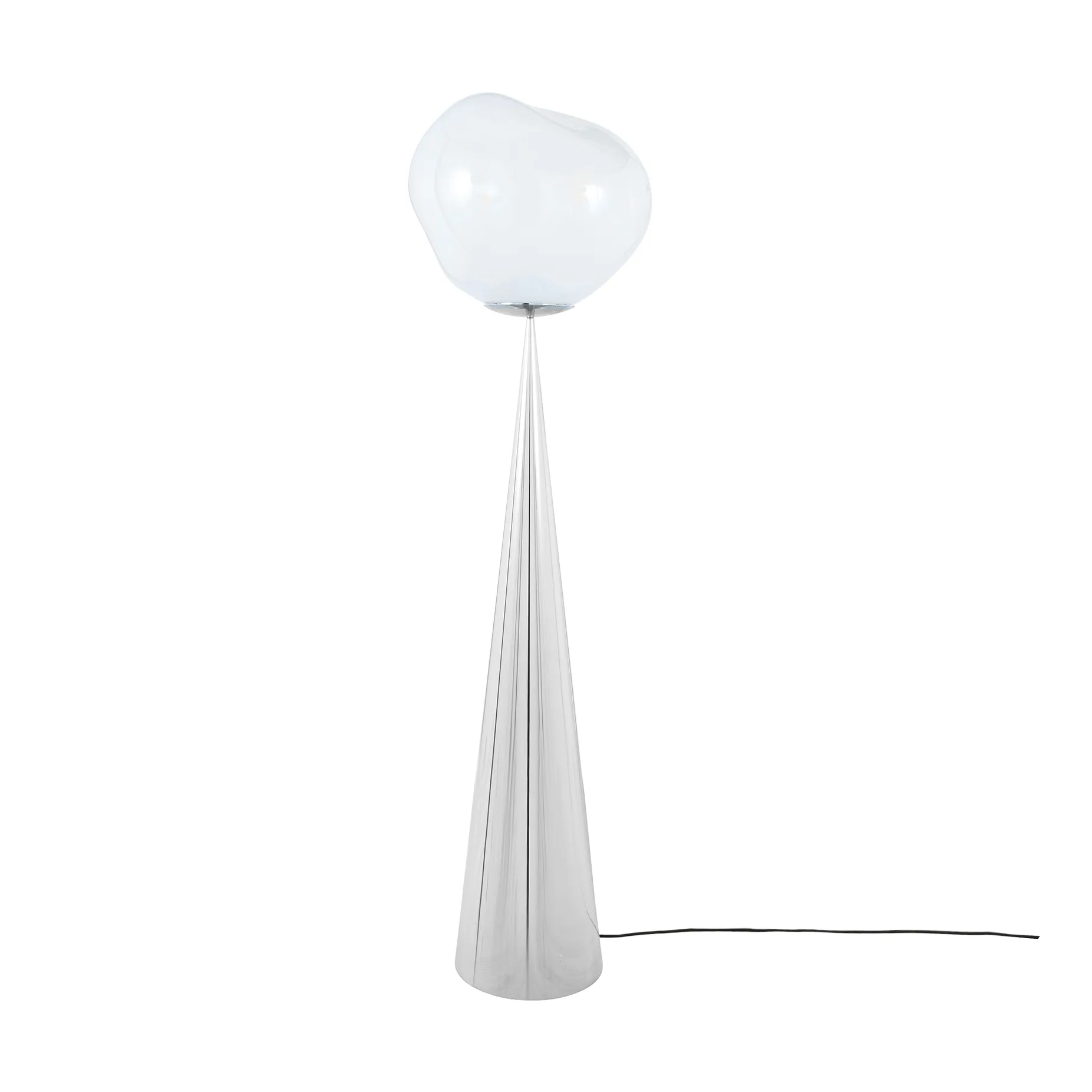 Lampa podłogowa Melt Cone Fat LED 174,5 cm, Opal-srebrny Tom Dixon