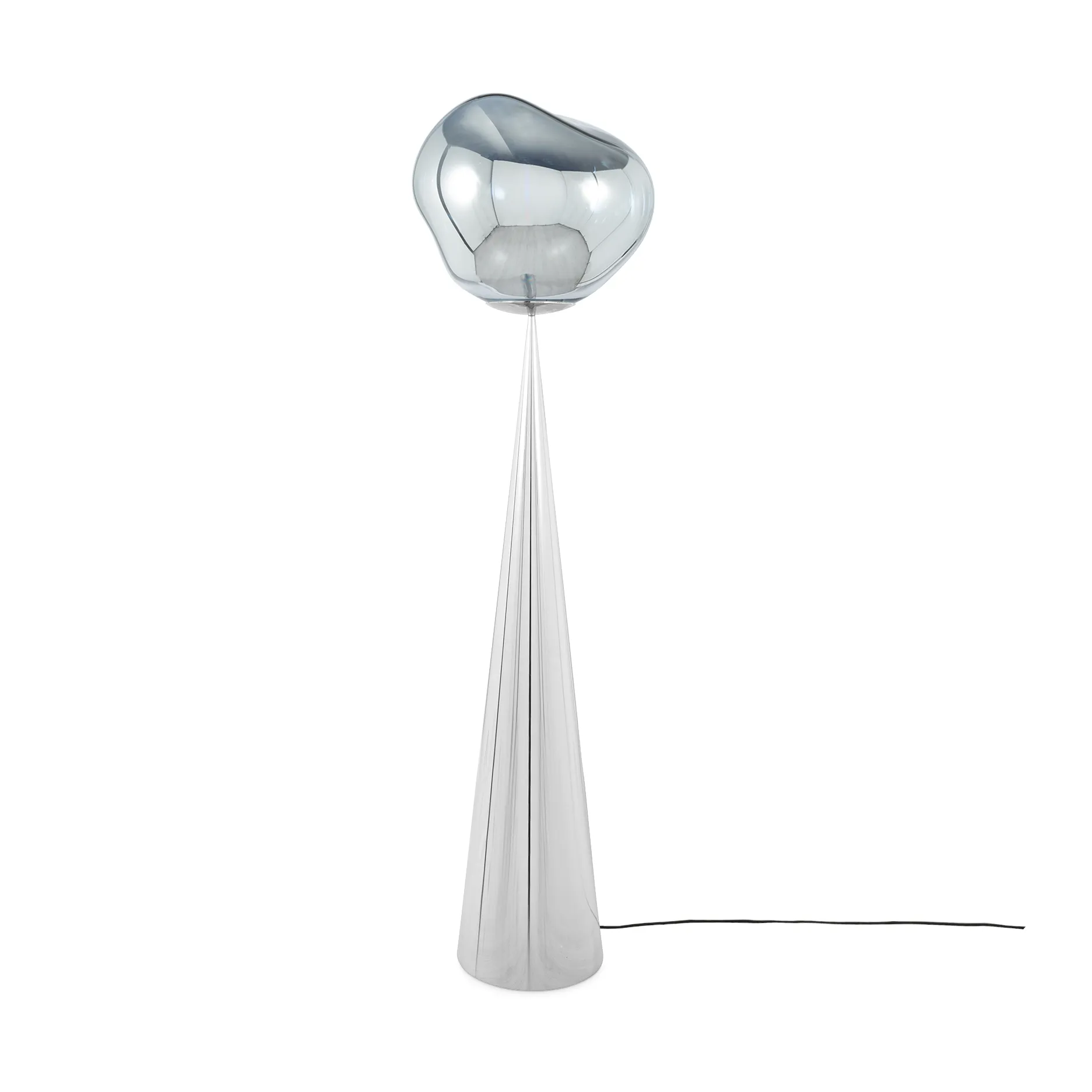 Lampa podłogowa Melt Cone Fat LED 174,5 cm, Srebrny-srebrny Tom Dixon