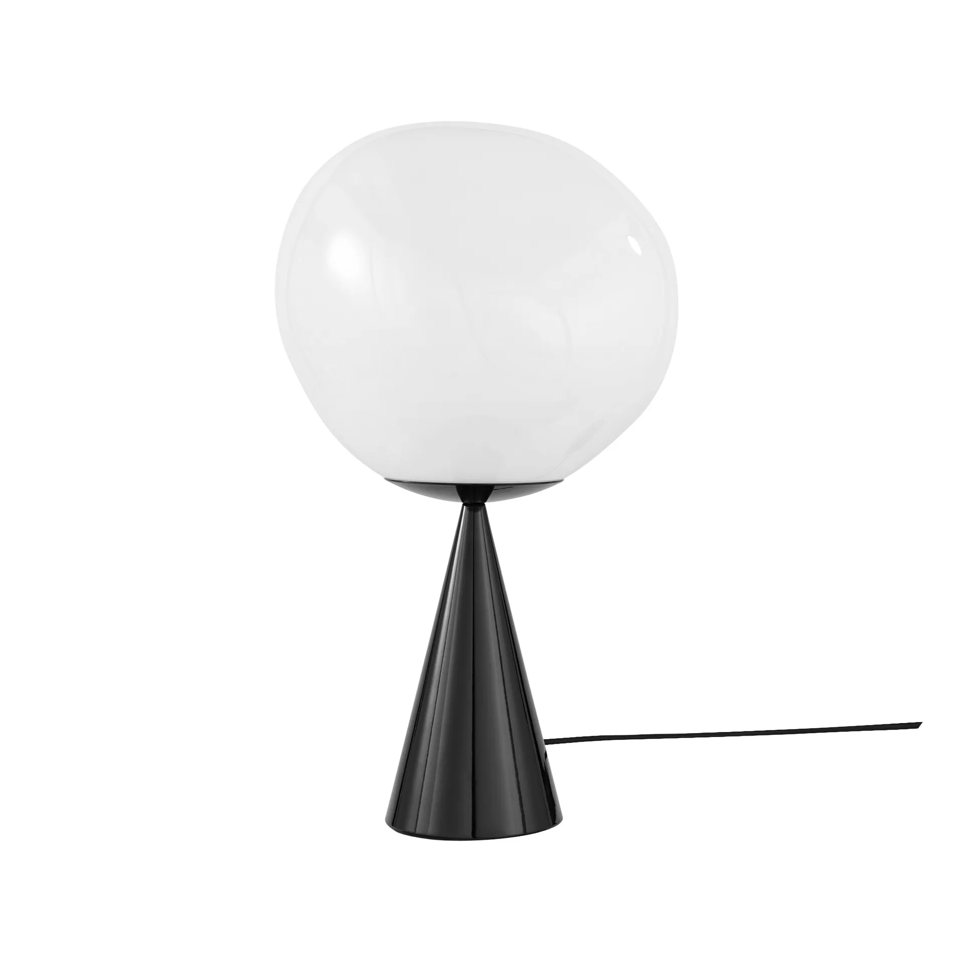 Lampa stołowa Melt Cone Fat LED 46,5 cm, Opal-czarny Tom Dixon