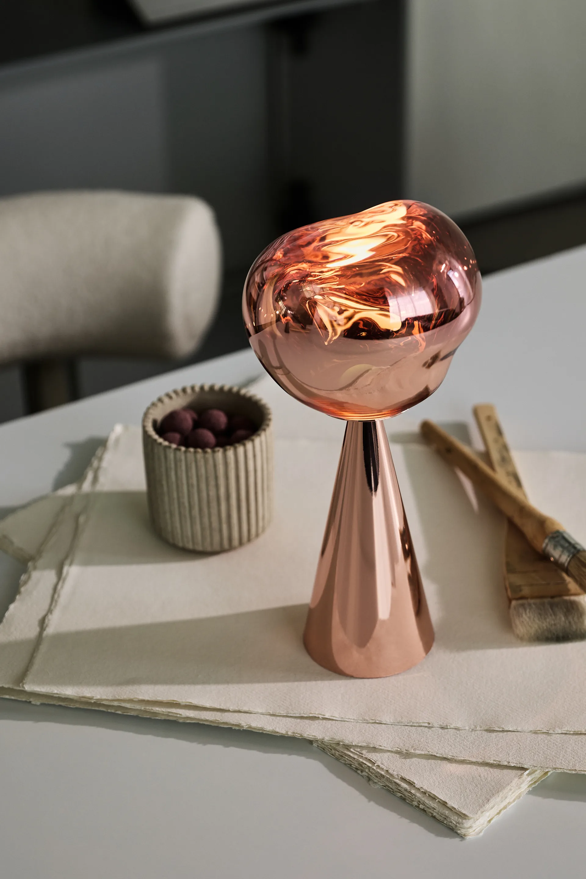 Lampa stołowa przenośna Melt, Copper Tom Dixon