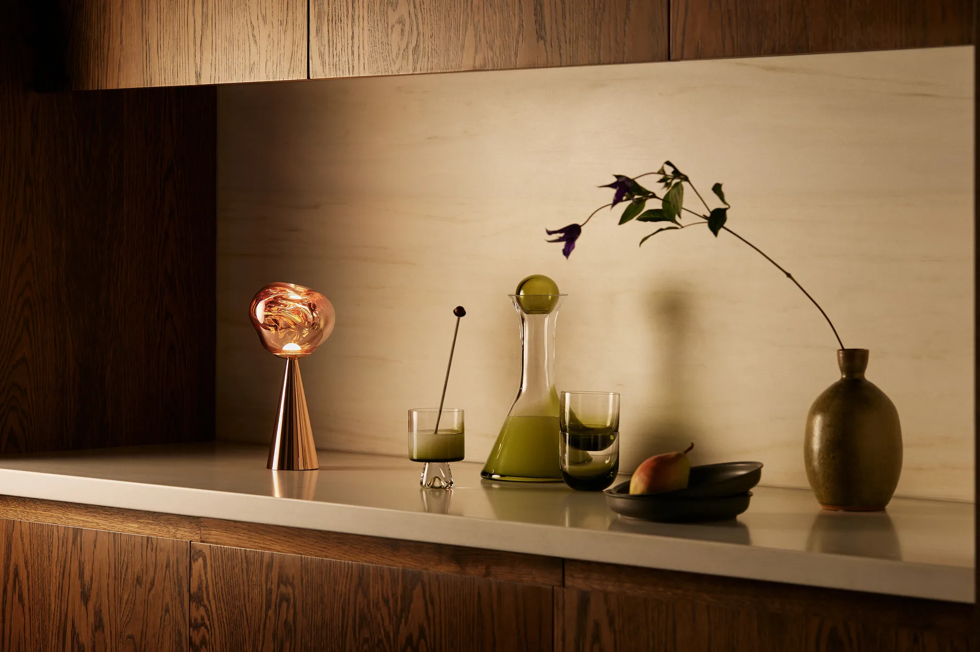 Lampa stołowa przenośna Melt, Copper Tom Dixon