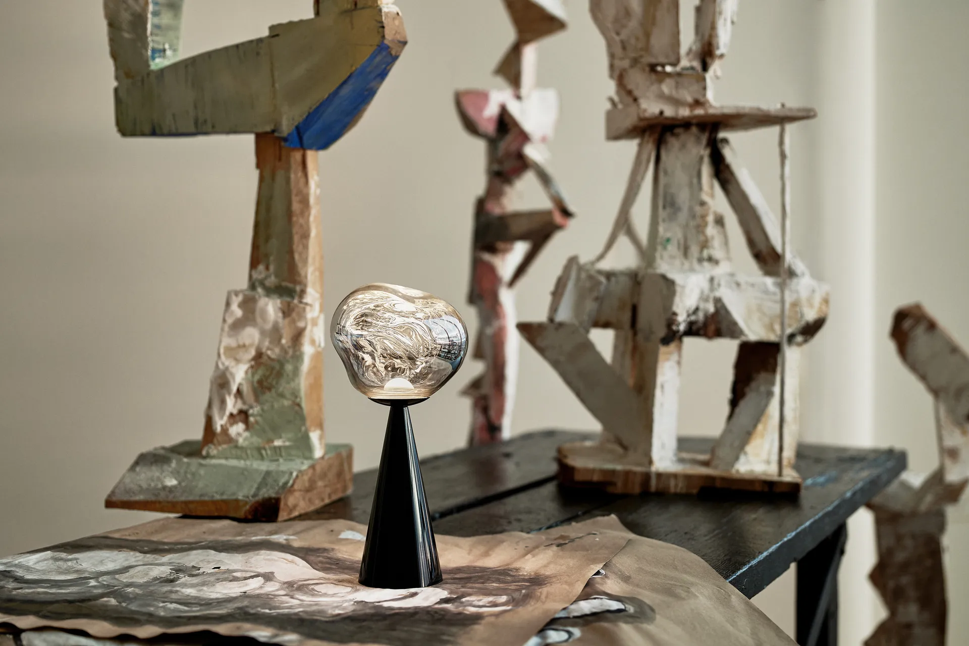 Lampa stołowa przenośna Melt LED 28,5 cm, Czarny Tom Dixon