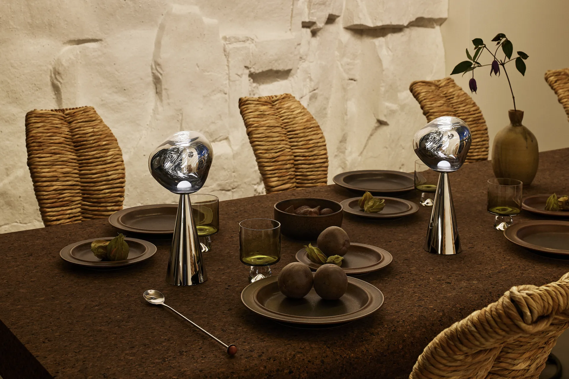 Lampa stołowa przenośna Melt LED 28,5 cm, Srebrny Tom Dixon