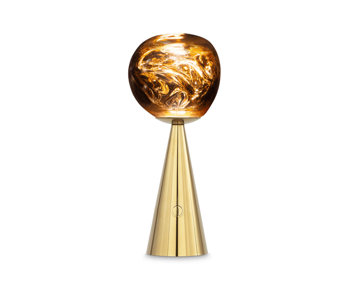 Lampa stołowa przenośna Melt, Złoty Tom Dixon