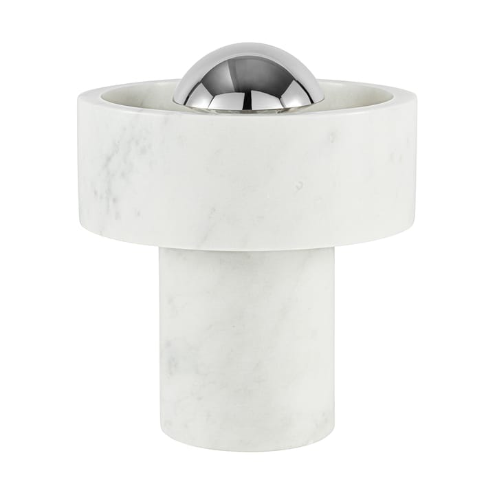 Lampa stołowa przenośna Stone LED 28 cm - Marmur-srebro - Tom Dixon
