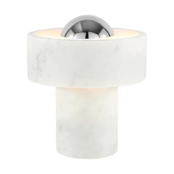 Lampa stołowa przenośna Stone LED 28 cm - Marmur-srebro - Tom Dixon