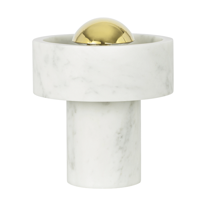 Lampa stołowa przenośna Stone LED 28 cm - Marmur-złoto - Tom Dixon