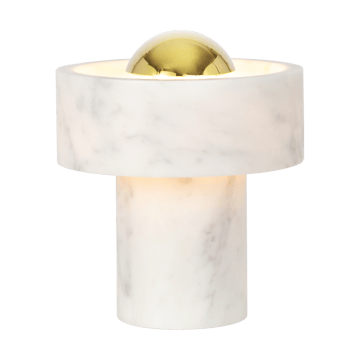 Lampa stołowa przenośna Stone LED 28 cm - Marmur-złoto - Tom Dixon