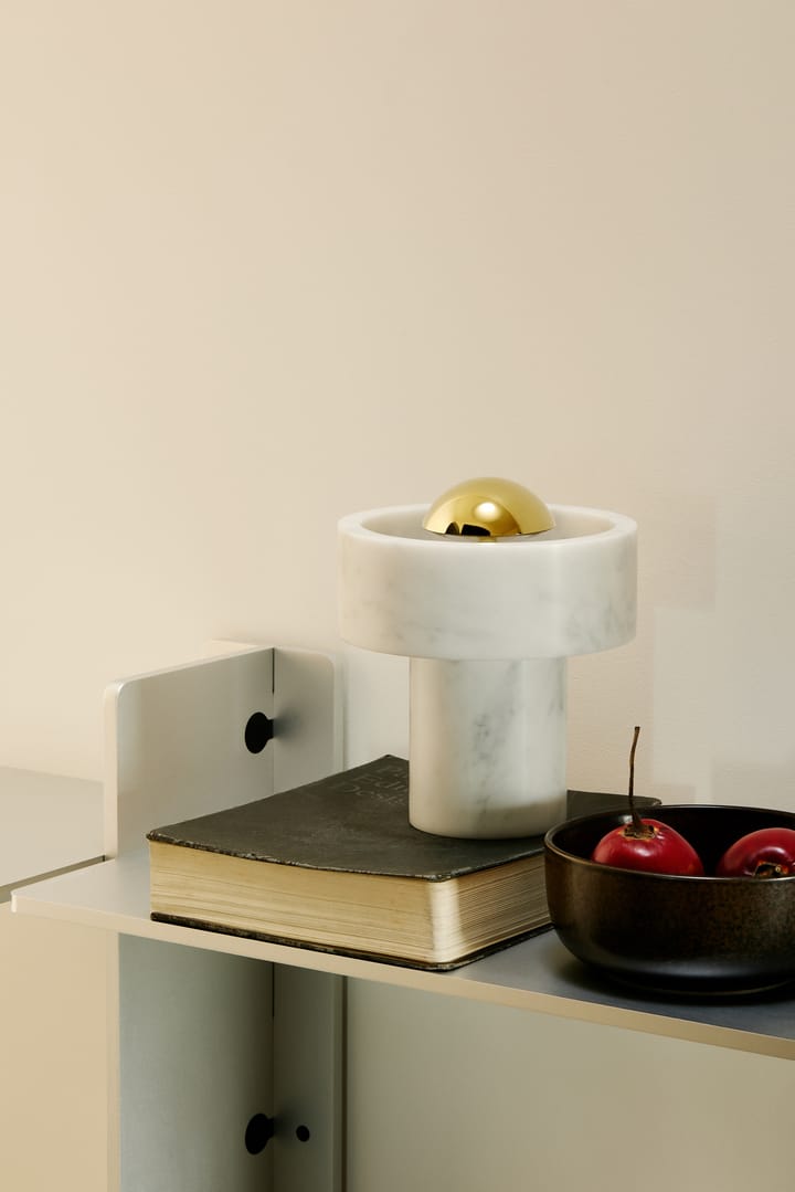 Lampa stołowa przenośna Stone LED 28 cm, Marmur-złoto Tom Dixon