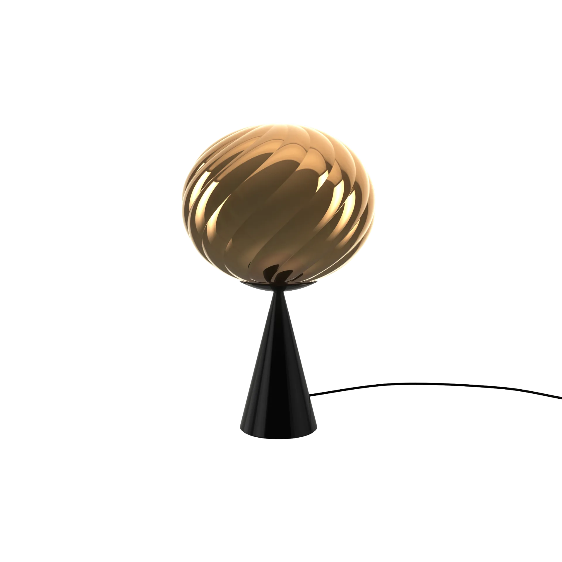 Lampa stołowa Whirl cone fat, Gold-black Tom Dixon