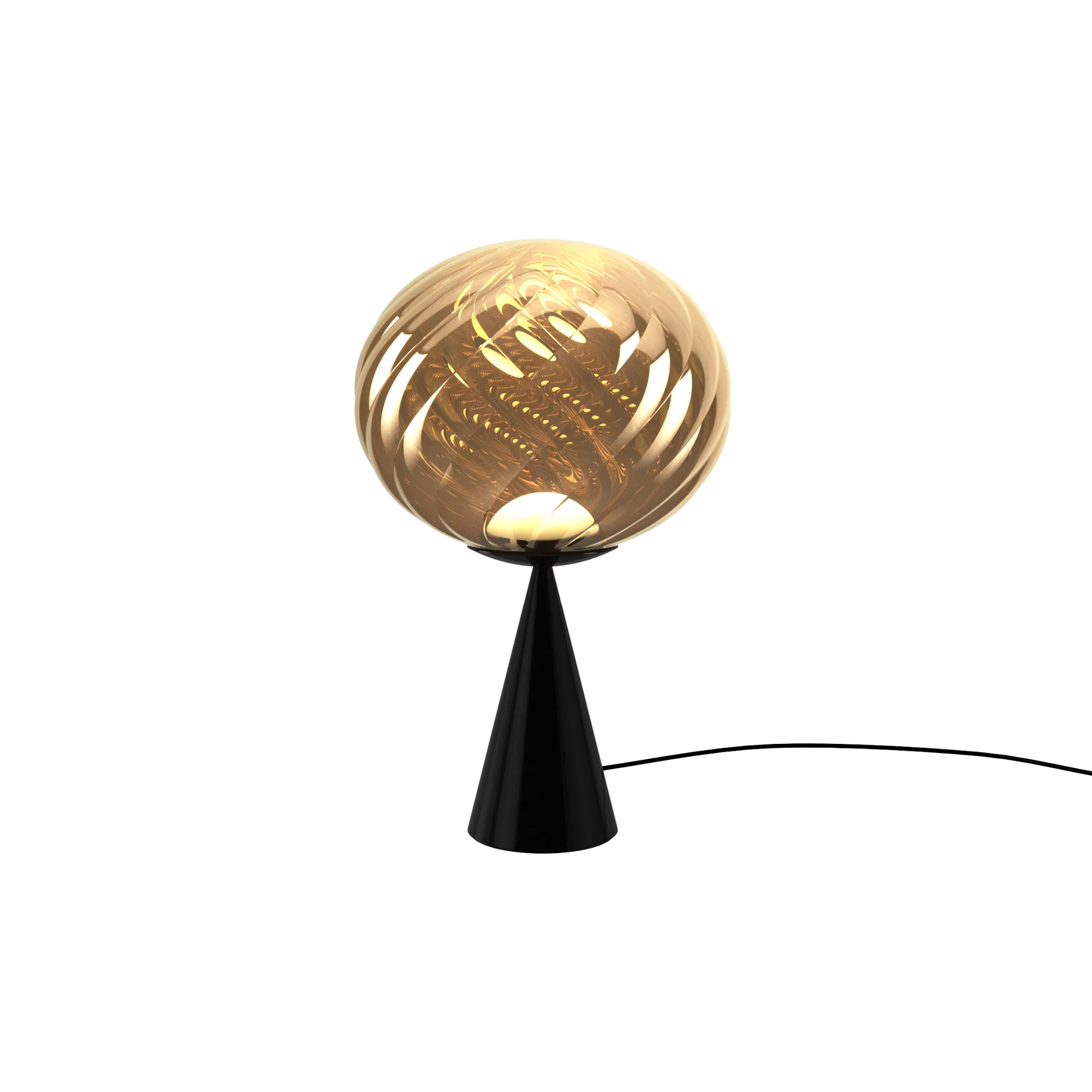 Lampa stołowa Whirl cone fat, Gold-black Tom Dixon