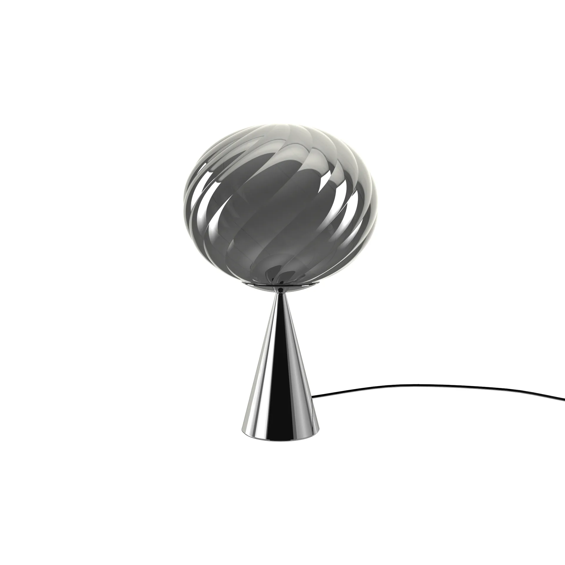 Lampa stołowa Whirl cone fat, Silver-black Tom Dixon