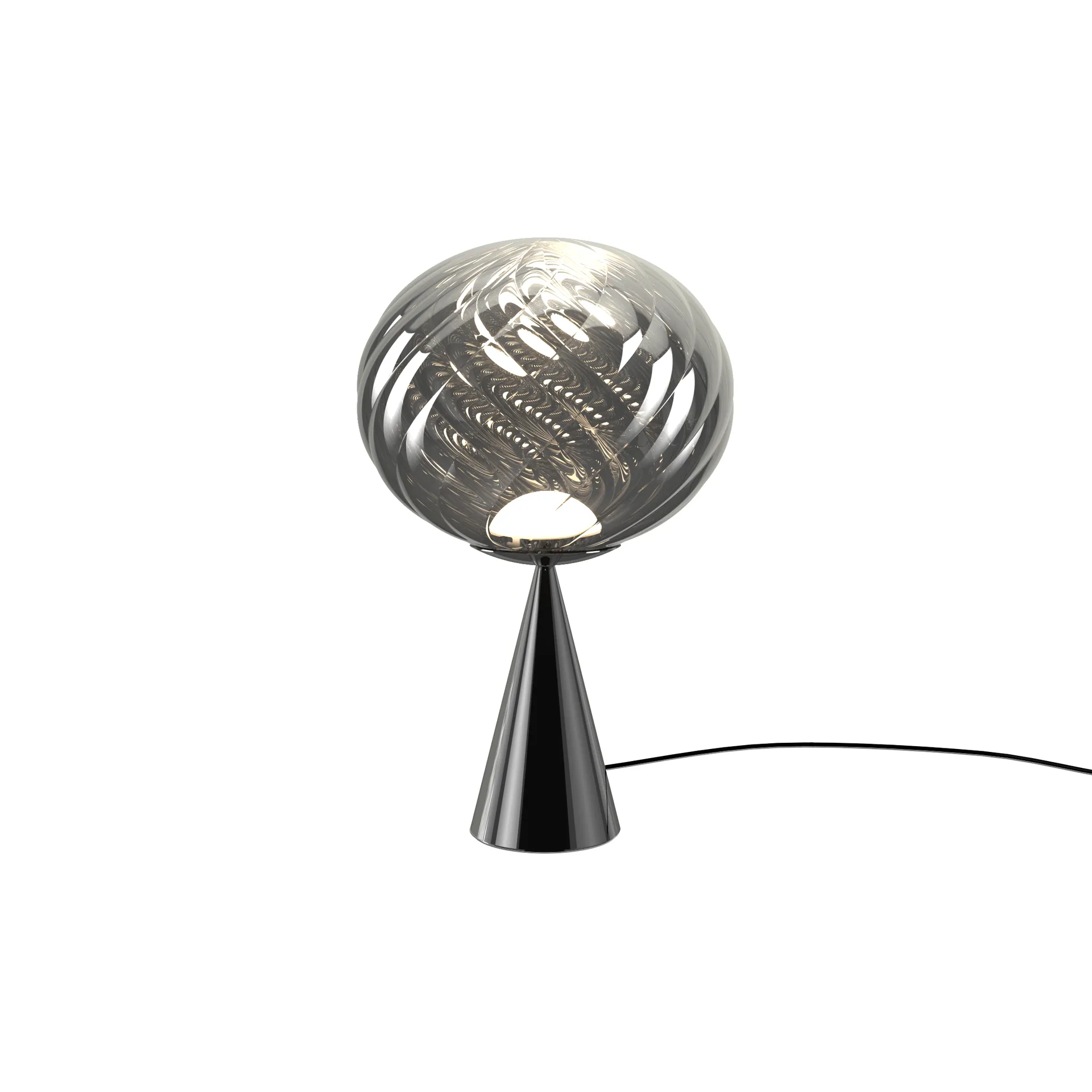 Lampa stołowa Whirl cone fat, Silver-black Tom Dixon