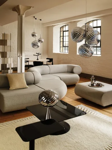 Lampa stołowa Whirl cone fat - Silver - Tom Dixon