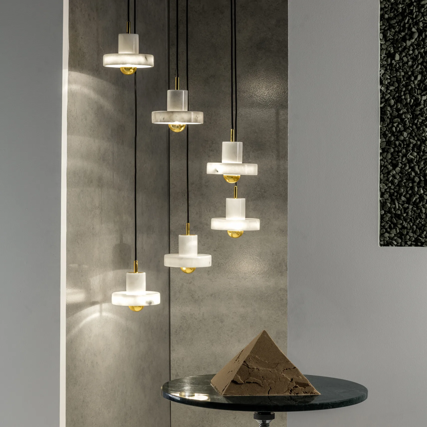 Lampa wisząca Stone, Biały marmur Tom Dixon