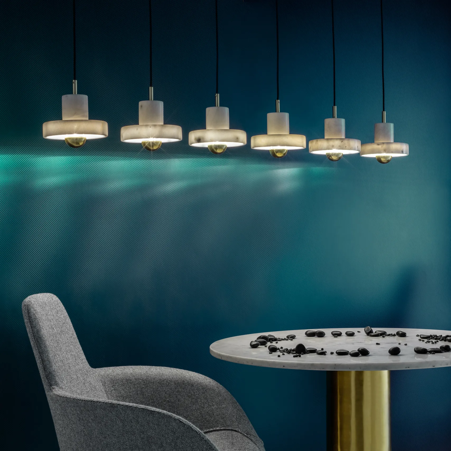 Lampa wisząca Stone, Biały marmur Tom Dixon