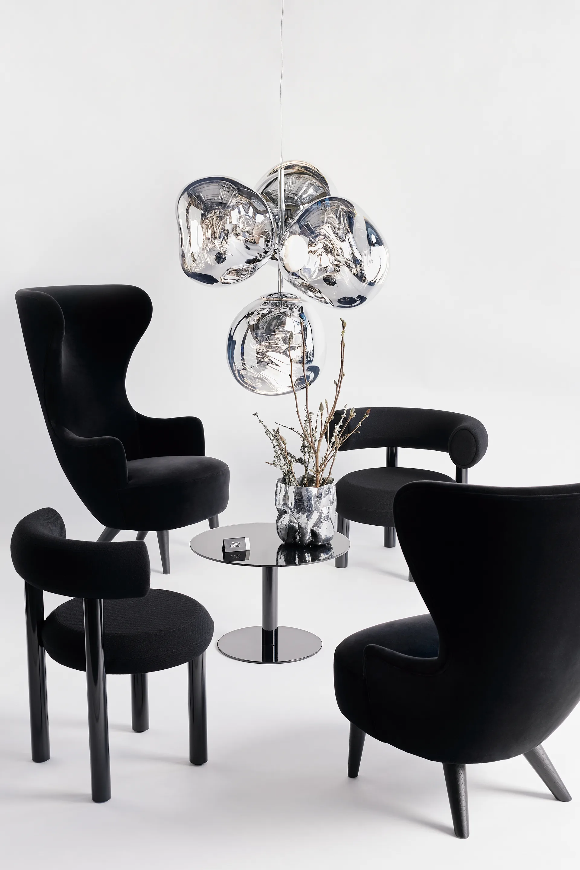 Mały żyrandol Melt Chandelier LED 103 cm, Srebrny Tom Dixon