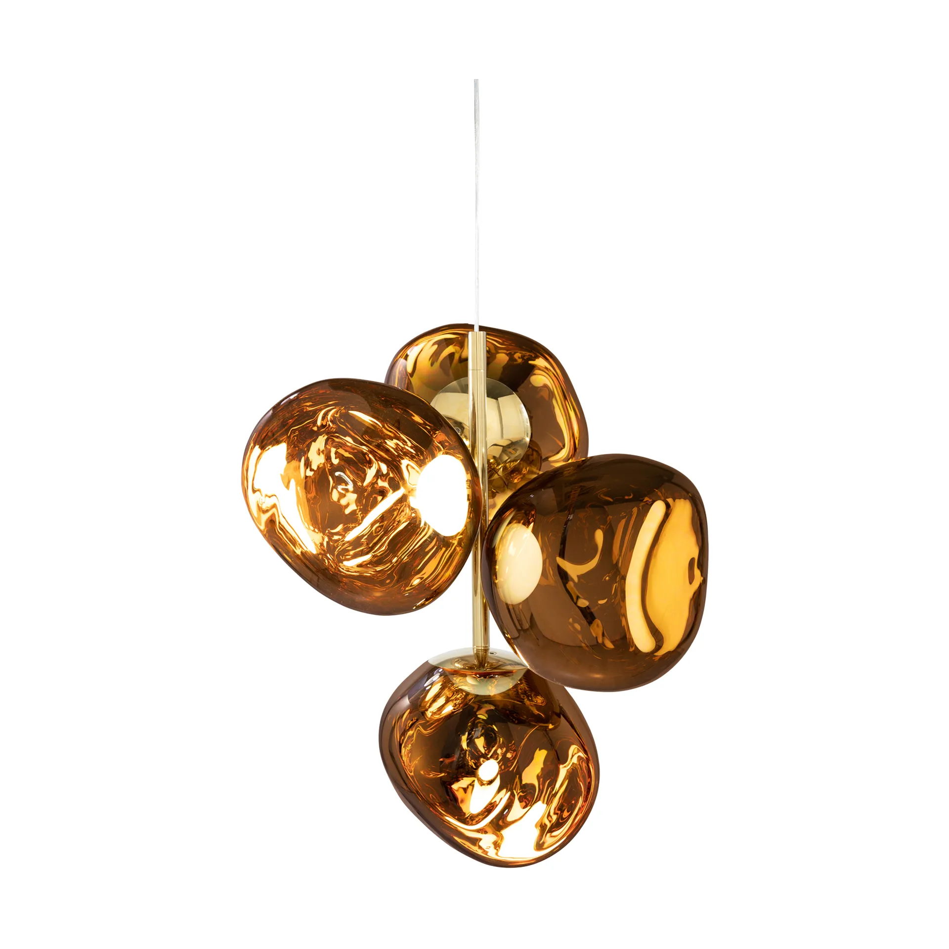Mały żyrandol Melt Chandelier LED 103 cm, Złoty Tom Dixon