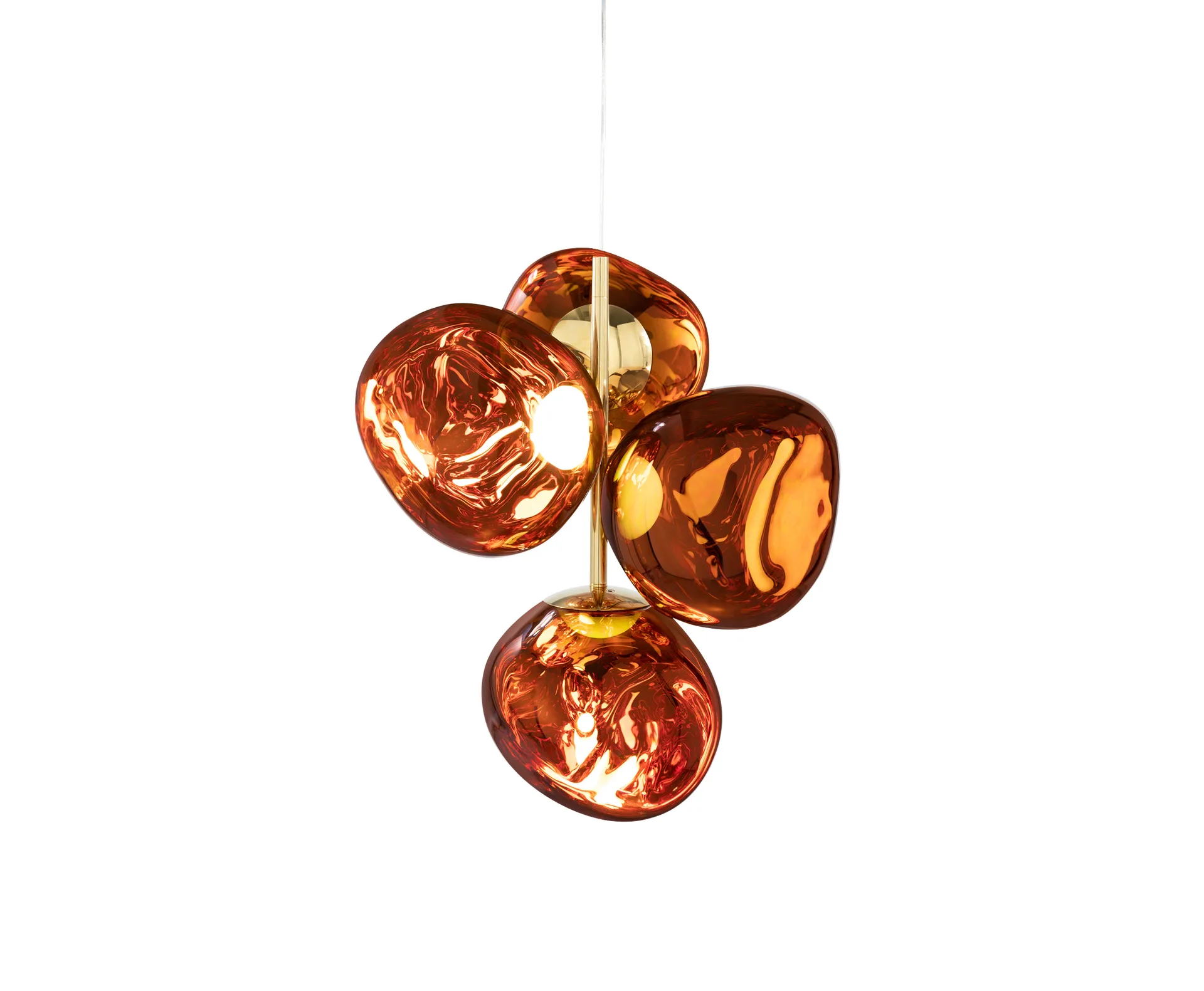 Mini żyrandol Melt Chandelier LED 63,4 cm, Miedziany Tom Dixon