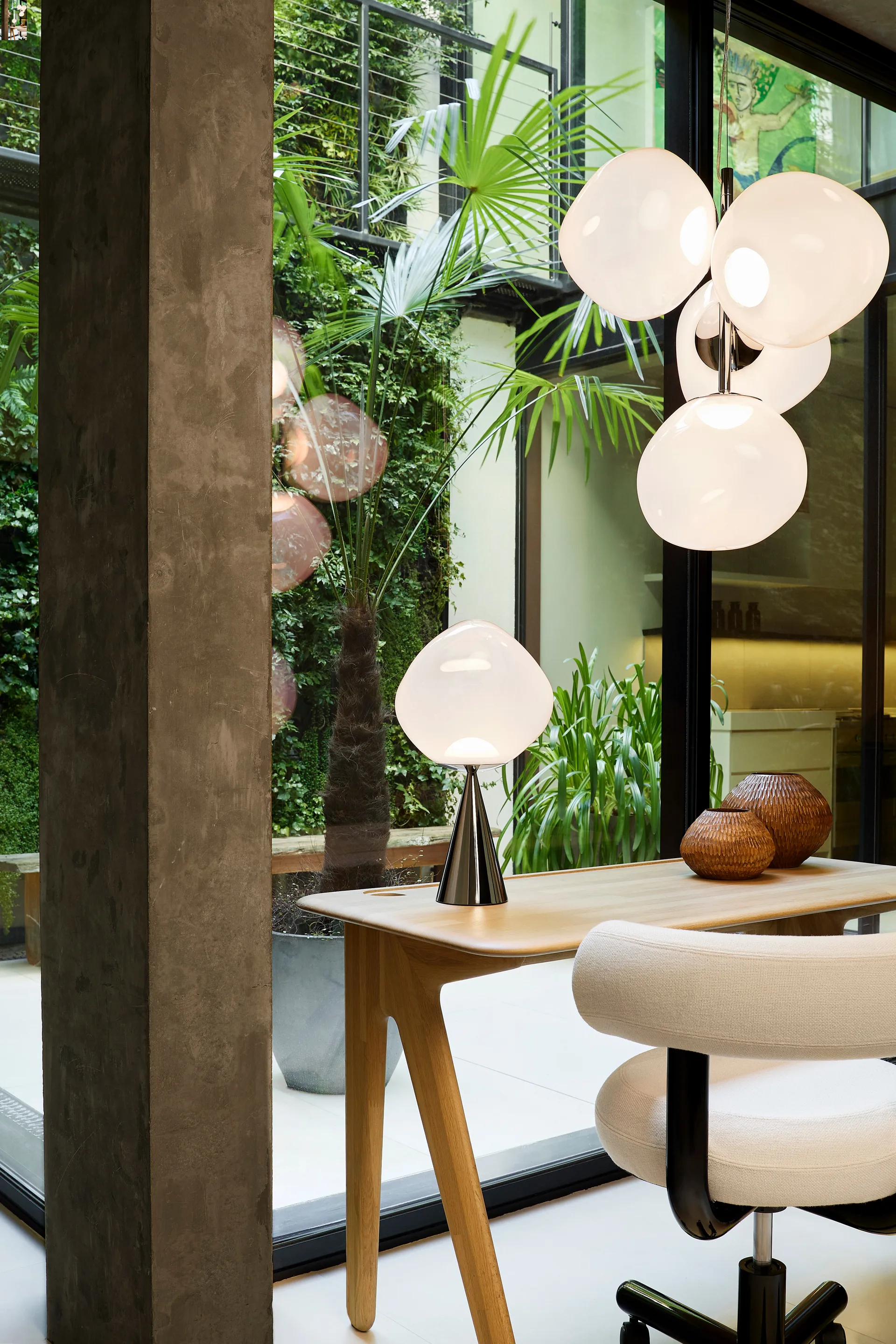 Mini żyrandol Melt Chandelier LED 63,4 cm, Opal-srebrny Tom Dixon