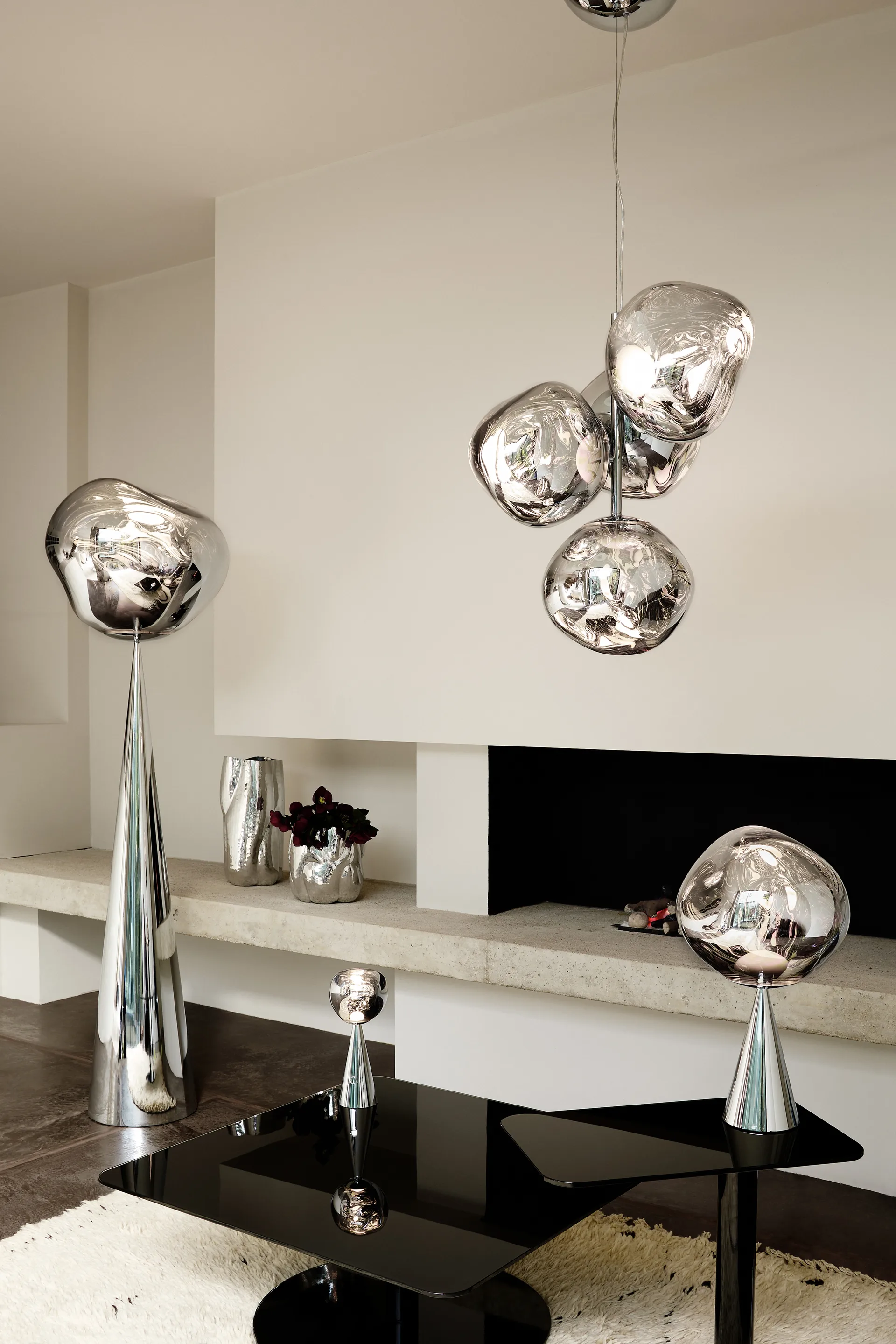 Mini żyrandol Melt Chandelier LED 63,4 cm, Srebrny Tom Dixon