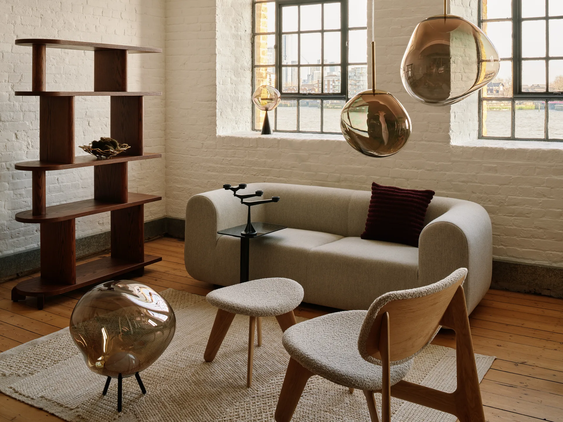 Poduszka Ridge 45x45 cm, Burgundy Tom Dixon