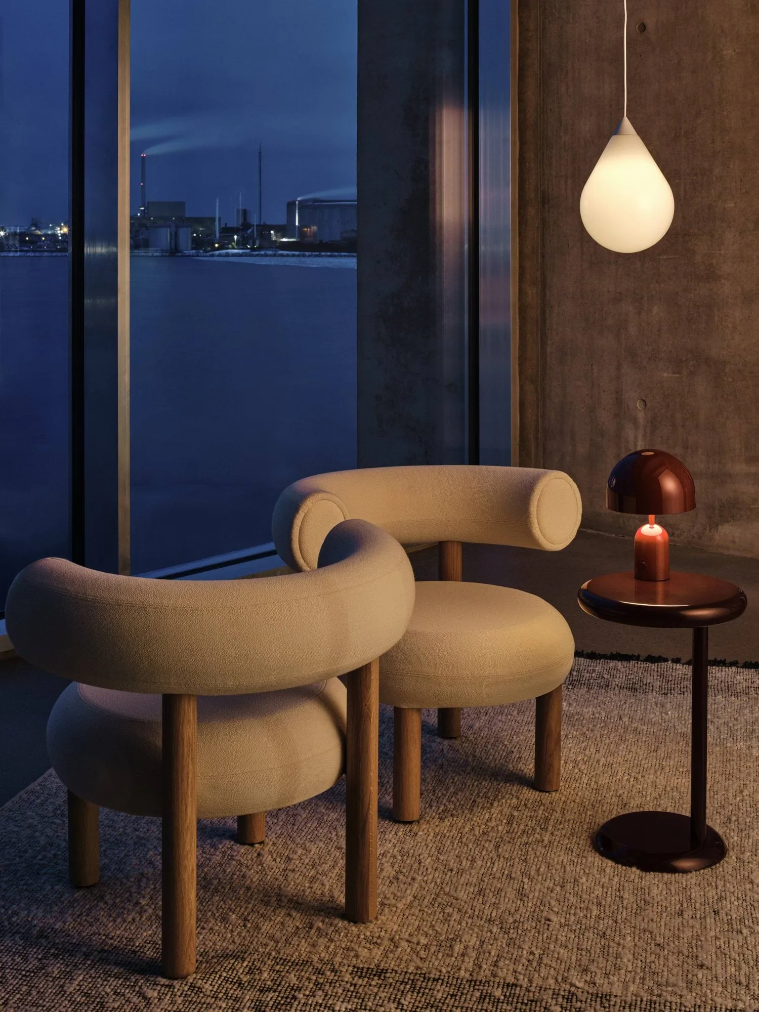 Przenośna lampa stołowa LED Bell 28 cm v.2, Burgundy Tom Dixon