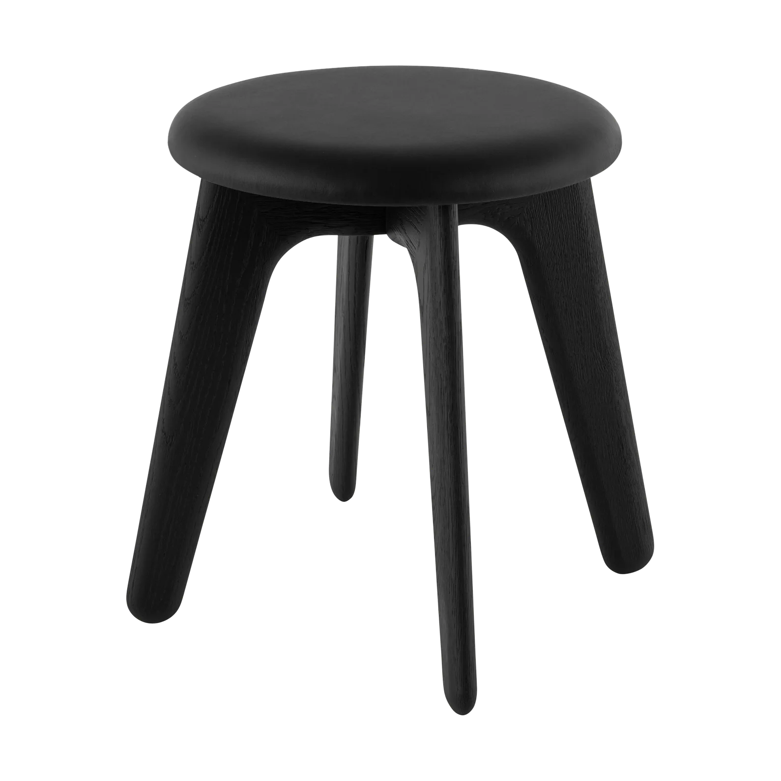 Pufa Slab 45x55 cm, Czarny jesion-czarna skóra Tom Dixon