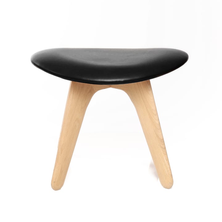 Pufa Slab 45x55 cm, Naturalny dąb-czarna skóra Tom Dixon
