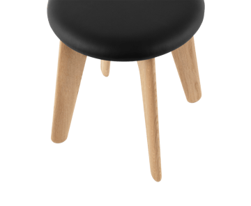 Pufa Slab 45x55 cm - Naturalny dąb-czarna skóra - Tom Dixon