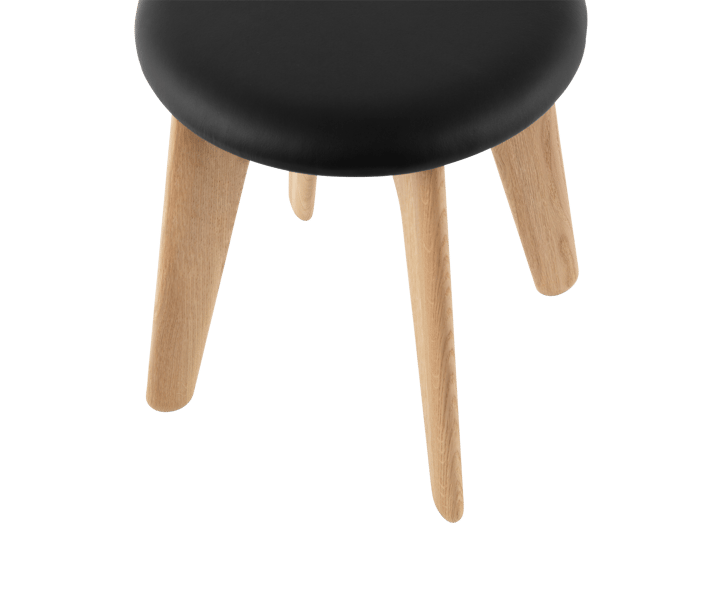 Pufa Slab 45x55 cm, Naturalny dąb-czarna skóra Tom Dixon