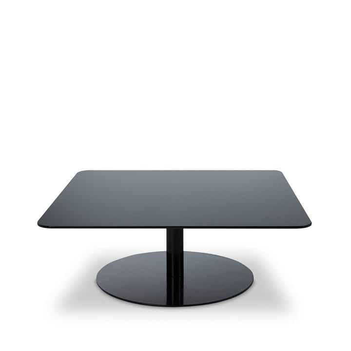 Stolik kawowy Flash 80x80 cm - Czarne szkło lustra-czarna rama - Tom Dixon