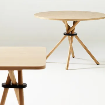 Stolik kawowy Flash 80x80 cm - Statyw miedziano-mosiężny - Tom Dixon