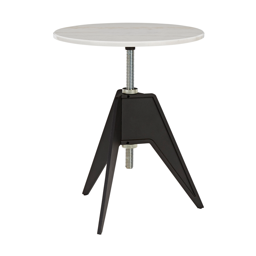 Tom Dixon Stolik kawowy Screw Ø60 cm Biały marmur-żeliwo