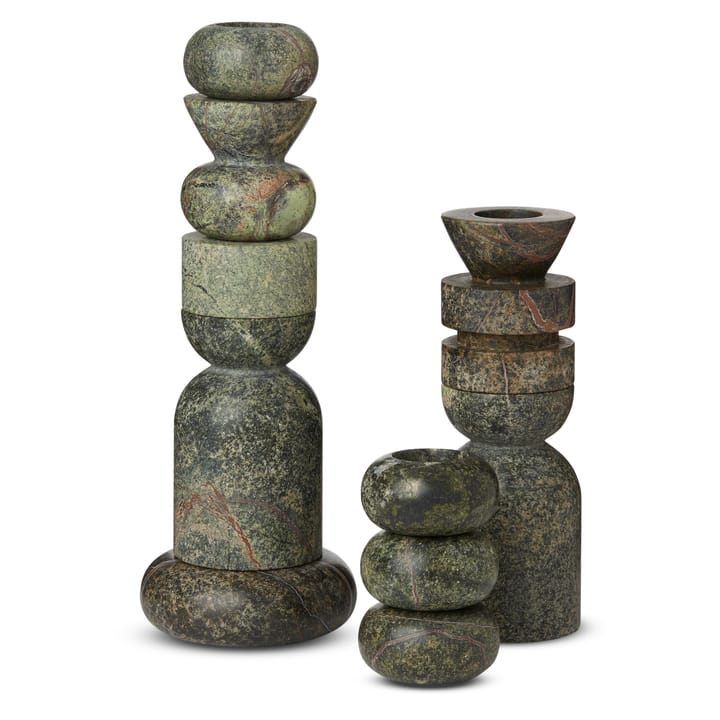 Świecznik Stone 5-częściowy, Zielony Tom Dixon