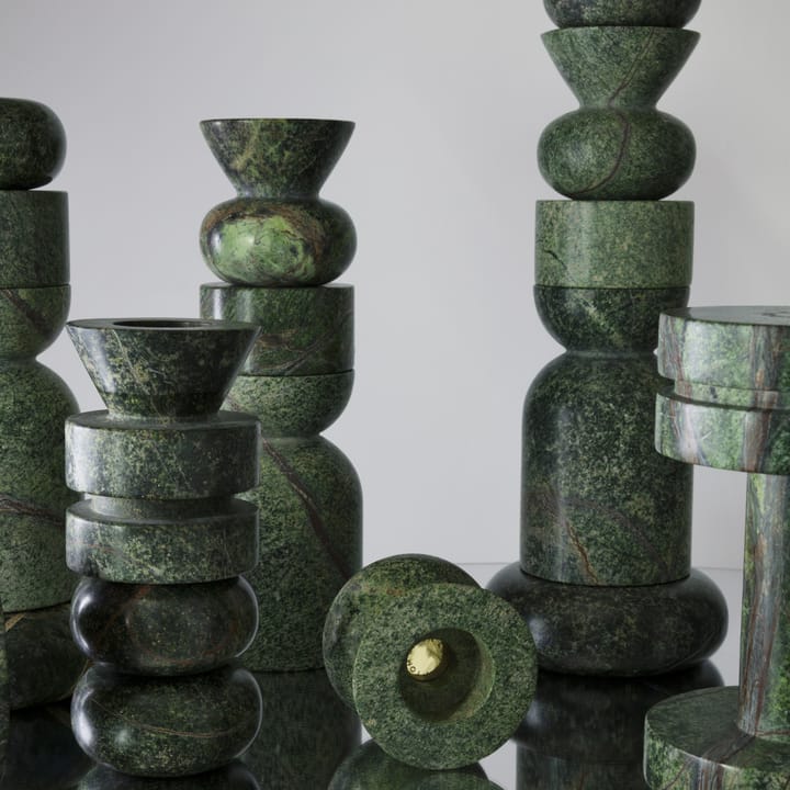 Świecznik Stone 5-częściowy, Zielony Tom Dixon
