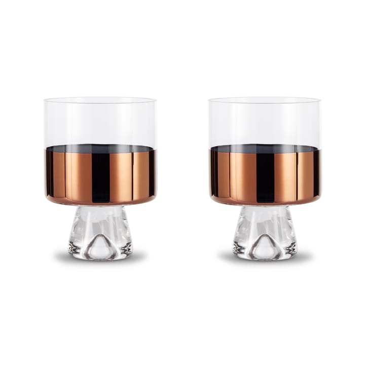 Szklanki do napojów Tank Low Ball 240 ml 2-pak - Przezroczysty-miedziany - Tom Dixon