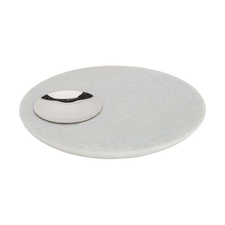 Taca do serwowania Stone Ø22 cm - Biały marmur-srebro - Tom Dixon