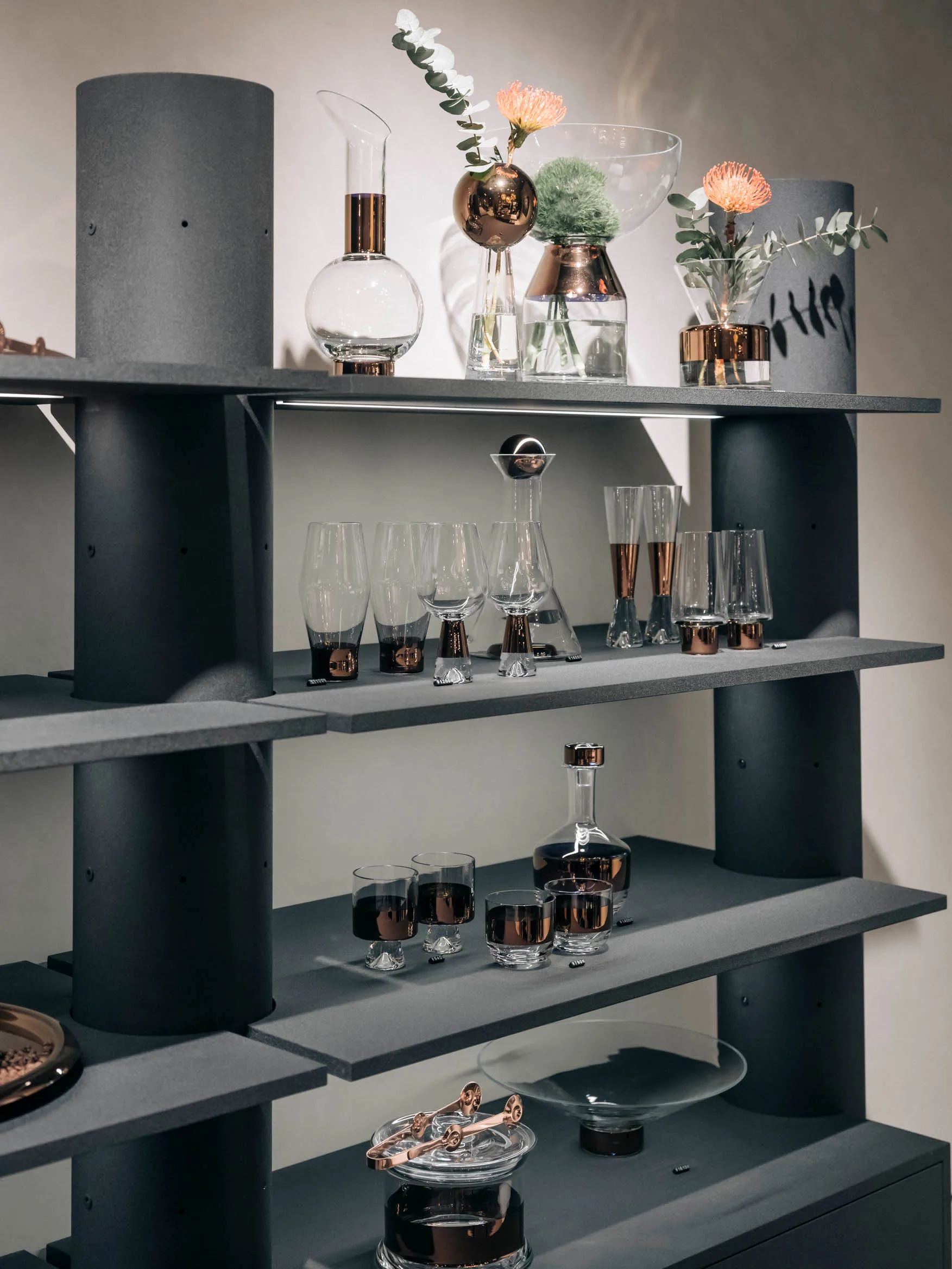 Tank High Ball szklanki do napojów 380 ml, 2‑pak, Przezroczysty-miedziany Tom Dixon