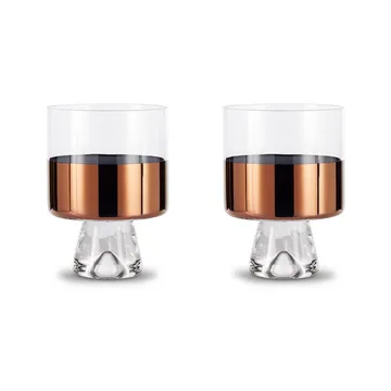 Tank Low Ball szklanki do drinków 240 ml, 2‑pak - Przezroczysty-miedziany - Tom Dixon