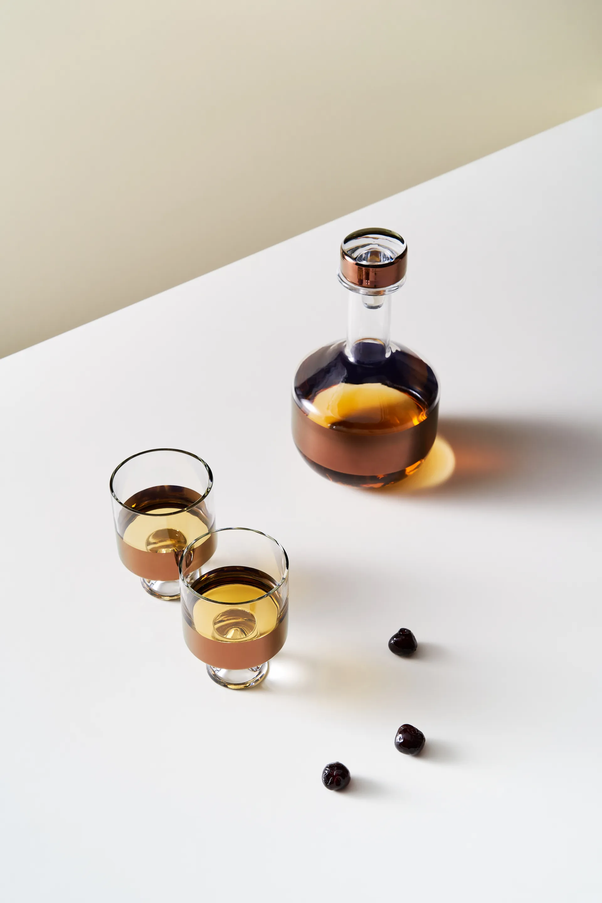 Tank Low Ball szklanki do drinków 240 ml, 2‑pak, Przezroczysty-miedziany Tom Dixon