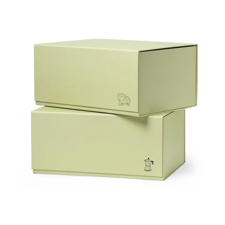 Pac box pudełko do przechowywania - TÔNN x MAJASBOK Elderflower green, 2 szt. - TÔNN furniture