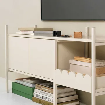 Portal szafka RTV 123 cm - Off-white - TÔNN furniture