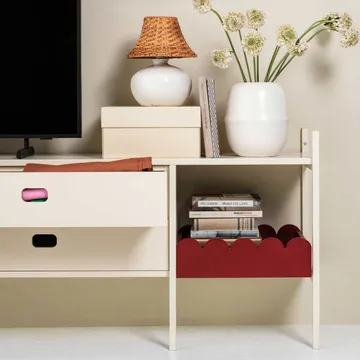 Portal szafka RTV 201 cm - Off-white - TÔNN furniture