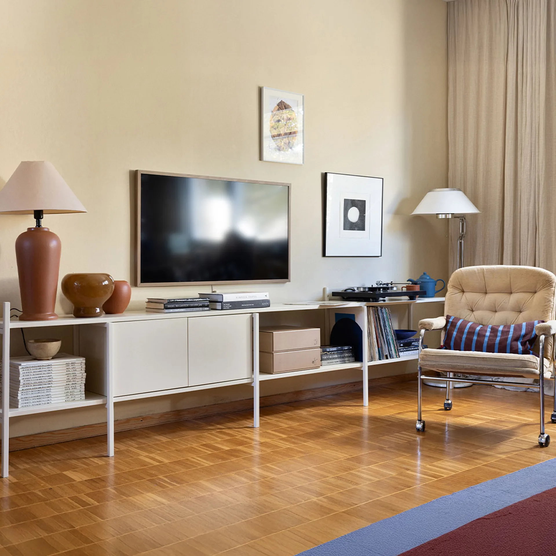 Portal szafka RTV, Off white, 244 cm,  TÔNN furniture