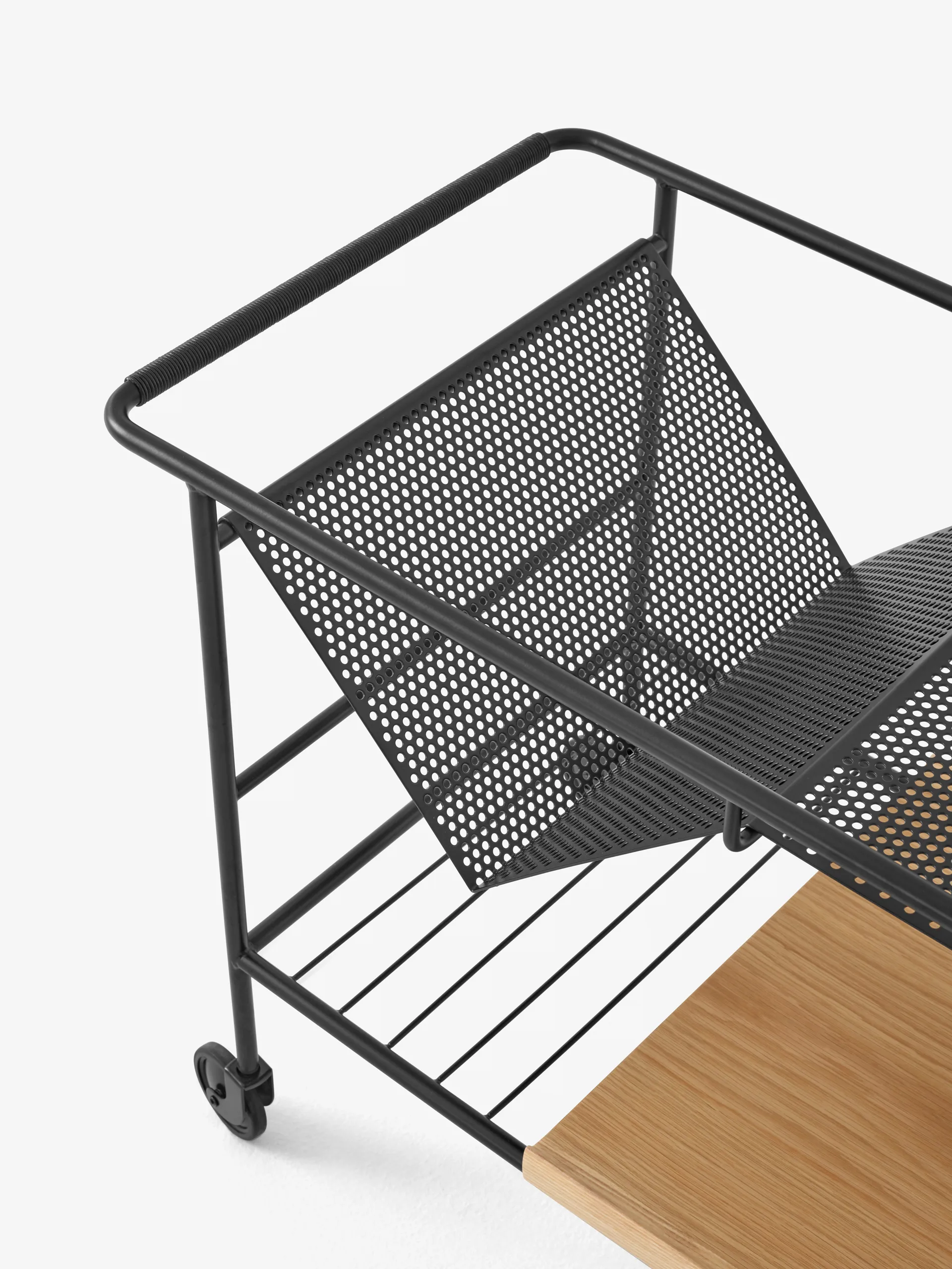 Barek na kółkach Alima dąb lakierowany, Czarny & lakierowany dąb &Tradition